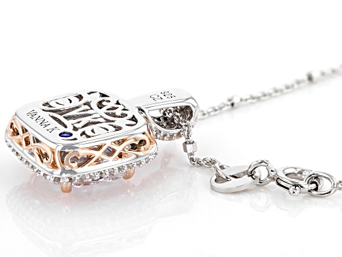 Vanna K™For Bella Luce®Lab Sapphire and Diamond Simulant Platineve®and Eterno™Rose Pendant W/ Chain