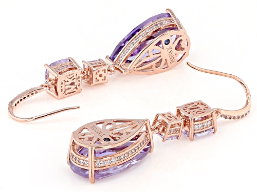 Vanna K™ For Bella Luce® 33.77ctw Amethyst And Lavender Diamond Simulants Eterno™ Rose Earrings