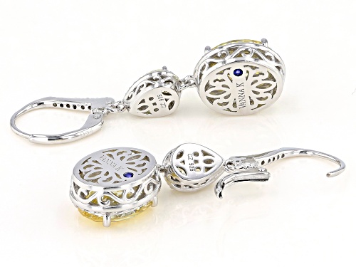 Vanna K™For Bella Luce®13.84ctw Canary And White Diamond Simulants Platineve®Earrings (9.24ctw DEW)