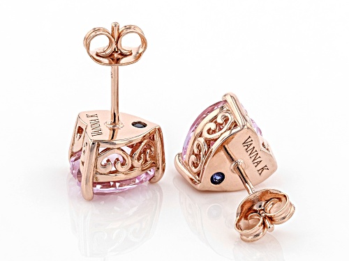 Vanna K™ For Bella Luce® 3.76ctw Lab Created Pink Sapphire Eterno™ Rose Heart Shape Earrings