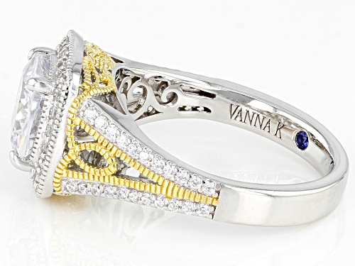 Vanna K™ for Bella Luce® 4.29ctw White Diamond Simulant Platineve® & Eterno(TM) Yellow Ring - Size 10