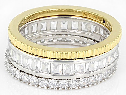 Vanna K™ for Bella Luce® 4.07ctw White Diamond Simulants Platineve® & Eterno® Yellow Ring Set of 3.