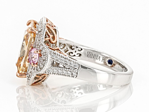 Vanna K™ For Bella Luce® Champagne Diamond Simulants And Pink Lab Sapphire Platineve(R) Ring - Size 9