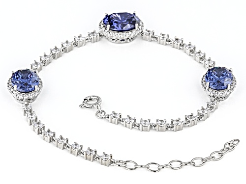 Vanna K™ for Bella Luce® 15.31ctw Tanzanite And Diamond Simulants Platineve™ Anniversary Bracelet