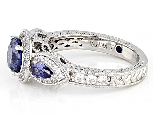 Vanna K™ For Bella Luce® 3.44ctw Tanzanite And White Diamond Simulants Platineve® Ring - Size 10