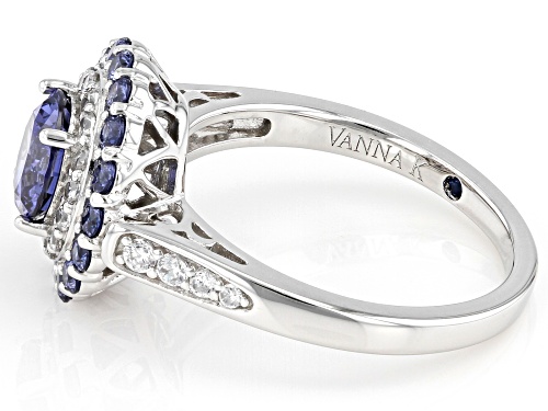 Vanna K™ For Bella Luce® 3.58ctw Tanzanite and White Diamond Simulants Platineve® Ring - Size 8