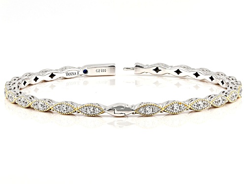 Vanna K™ For Bella Luce® 2.52ctw White Diamond Simulant Platineve® And Eterno™ Yellow Bangle - Size 7.25