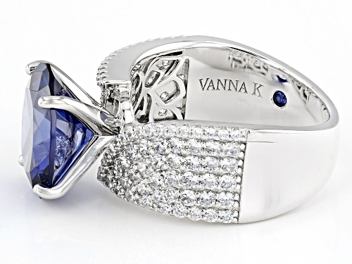 Vanna K™ For Bella Luce® 8.89ctw Tanzanite And White Diamond Simulants Platineve® Ring (5.38ctw DEW) - Size 7