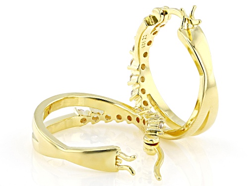 Vanna K™ For Bella Luce® 1.08ctw White Diamond Simulant Eterno™ Yellow Hoops
