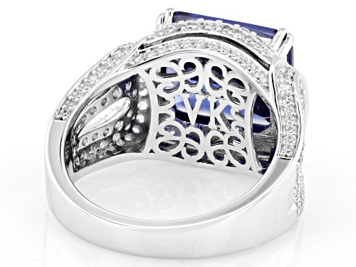 Vanna K™ For Bella Luce® 12.46ctw Tanzanite And White Diamond Simulants Platineve® Ring - Size 8