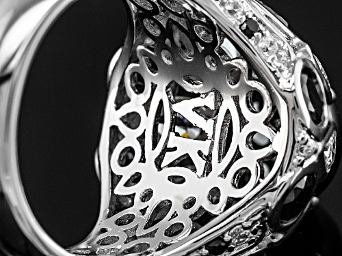 Kolore By Vanna K ™ 14.25ctw Black Onyx & Black & White Diamond Simulants Platineve® Ring - Size 6