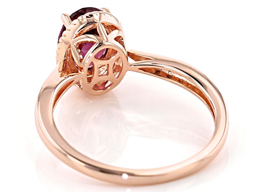 1.49ct Oval Blush Color Garnet & .03ctw Champagne Diamond Accent 18k Rose Gold Over Silver Ring - Size 7