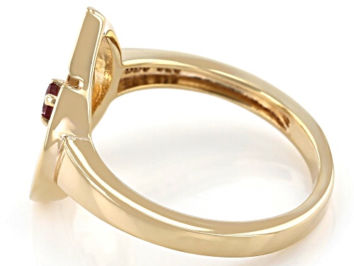 0.07ct Color Shift Garnet 18k Yellow Gold Over Sterling Silver Music Note Ring - Size 9