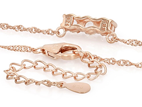 0.59ctw Round Morganite 18k Rose Gold Over Sterling Silver Necklace - Size 18