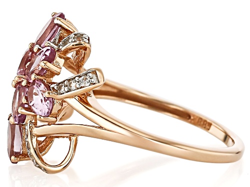 2.23ctw Color Shift Garnet With 0.19ctw White Zircon 18k Rose Gold Over Sterling Silver Ring - Size 9