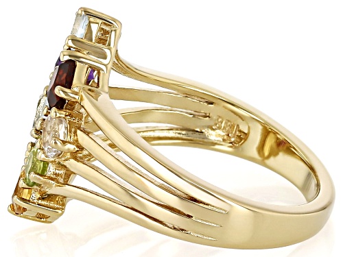 1.79ctw Multi Gemstone 18k Yellow Gold Over Sterling Silver Ring - Size 9