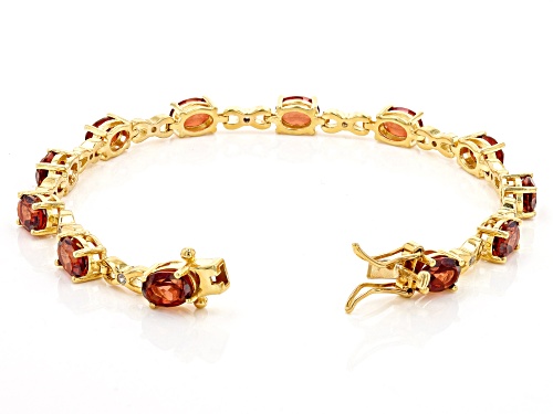 7.34ctw Red Labradorite With 0.20ctw White Zircon 18k Yellow Gold Over Sterling Silver Bracelet - Size 8