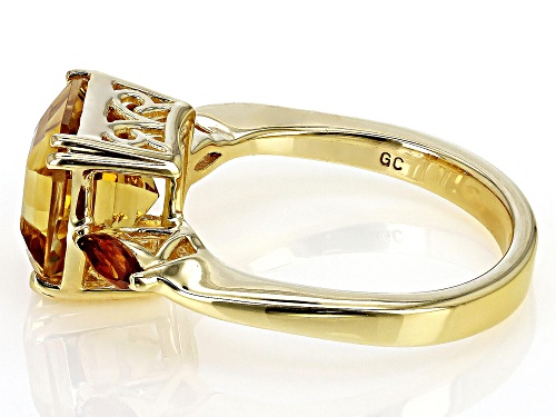 4.05ct Citrine With 0.43ctw Madeira Citrine 18k Yellow Gold Over Sterling Silver Ring - Size 8