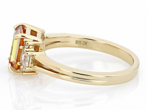 1.28ct Northern Lights™ Quartz With 0.38ctw White Zircon 18k Yellow Gold Over Sterling Silver Ring - Size 7