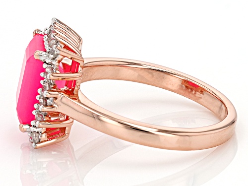 1.07ct Pink Ethiopian Opal With 0.40ctw White Zircon 18k Rose Gold Over Sterling Silver Ring - Size 7