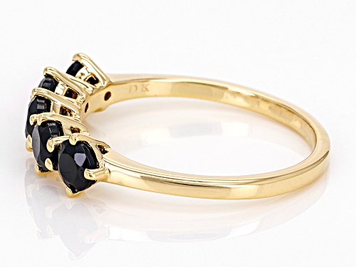 1.28ctw Black Spinel 18k Yellow Gold Over Sterling Silver Ring - Size 7