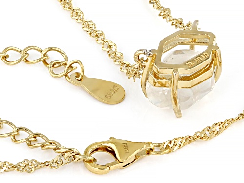 Free-Form White Herkimer Quartz 18k Yellow Gold Over Sterling Silver Necklace - Size 18