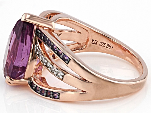 4.39ctw Purple Fluorite 18k Rose Gold Over Sterling Silver Ring - Size 11