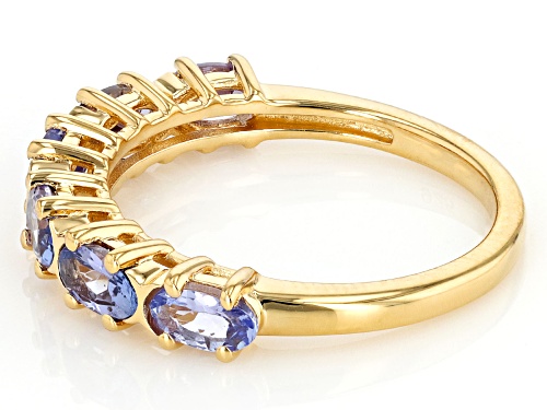 1.06ctw Tanzanite With 18k Yellow Gold Over Sterling Silver Ring - Size 7
