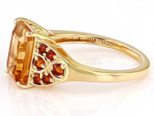 2.81ct Golden Yellow Citrine And 0.35ctw Madeira Citirine 18k Yellow Gold Over Sterling Silver Ring - Size 8