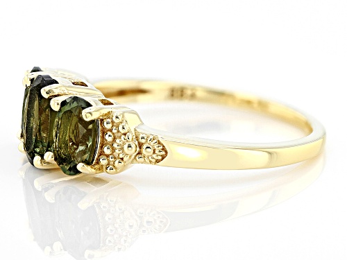 1.14ctw Moldavite 18k Yellow Gold Over Sterling Silver Ring - Size 9