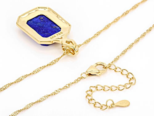 18x13mm Lapis Lazuli 18k Yellow Gold Over Sterling Silver Pendant With Chain