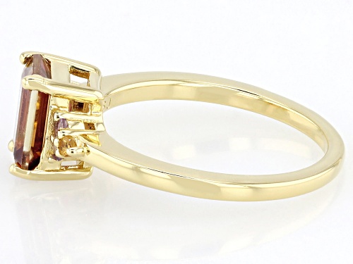 1.28ct Red Labradorite, 0.05ctw Amethyst, 0.03ctw Citirine 18k Gold Over Sterling Silver Ring - Size 10