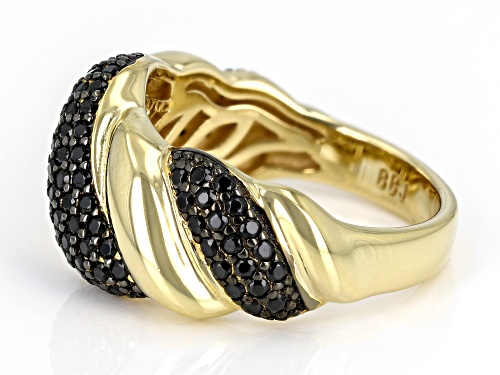 0.72ctw Black Spinel 18k Yellow Gold Over Sterling Silver Ring - Size 6