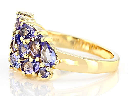 2.29ctw Tanzanite 18k Yellow Gold Over Sterling Silver Ring - Size 7