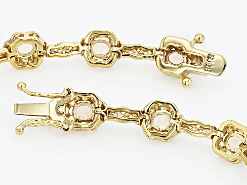 2.62ctw Ethiopian Opal 18k Yellow Gold Over Sterling Silver Bracelet - Size 8