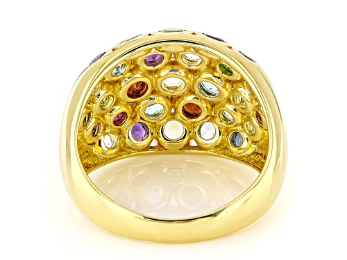 2.73ctw Multi Gemstone 18k Yellow Gold Over Sterling Silver Ring - Size 6