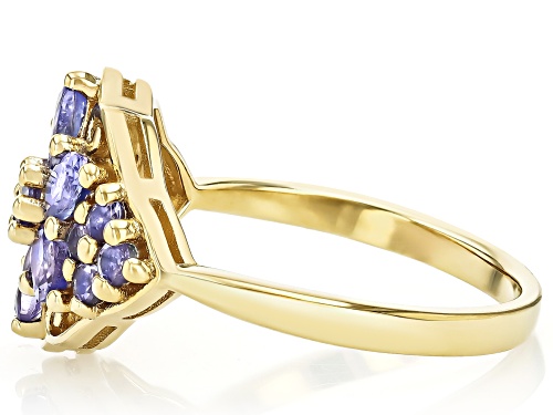 1.08ctw Tanzanite 18k Yellow Gold Over Sterling Silver Ring - Size 7