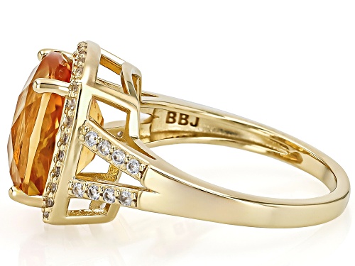 4.41ct Citrine With 0.51ctw White Zircon 18k Yellow Gold Over Sterling Silver Ring - Size 10