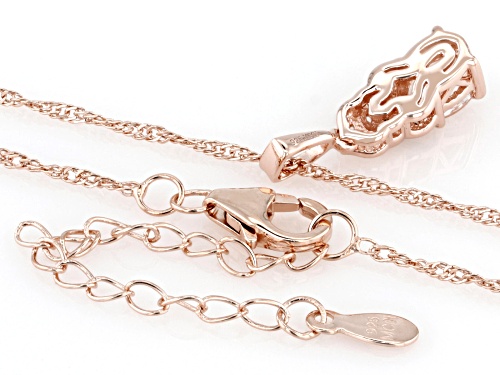 0.63ct Peach Morganite With 0.02ctw Diamond 18k Rose Gold Over Sterling Silver Pendant With Chain