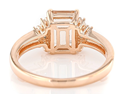 1.32ct Morganite With 0.10ctw White Zircon 18k Rose Gold Over Sterling Silver Ring - Size 8
