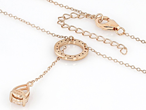 0.70ct Peach Morganite With 0.17ctw White Zircon 18k Rose Gold Over Sterling Silver Necklace