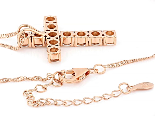 2.06ctw Peach Morganite 18k Rose Gold Over Sterling Silver Pendant With Chain