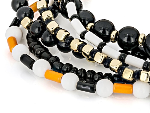 Whimsical Wishes™ Multi-Color Acrylic & Plastic Bead Gold Tone Halloween Stretch Bracelet Set of 6