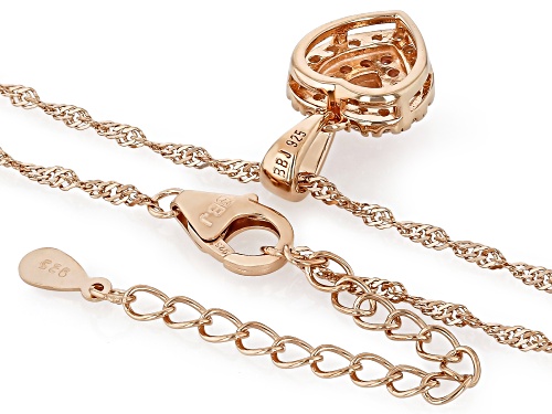 .17ct Morganite with .46ctw Pink Sapphire & White Zircon 18k Rose Gold Over Silver Pendant/Chain