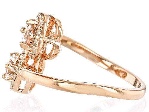 0.71ctw Peach Morganite With 0.46ctw White Zircon 18k Rose Gold Over Sterling Silver Ring - Size 7