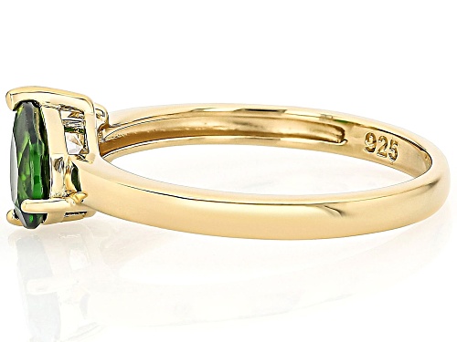 0.75ct Chrome Diopside with 0.45ct Moissanite Fire® 18K Yellow Gold Over Silver Ring - Size 7
