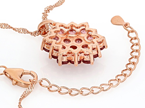 3.88ctw Pink Color Shift Garnet 18k Rose Gold Over Sterling Silver Pendant with Chain