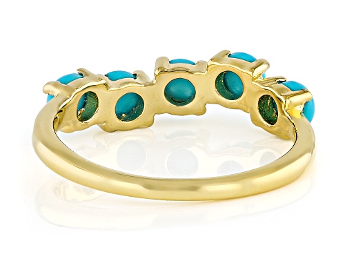 4mm Sleeping Beauty Turquoise 18k Yellow Gold Over Sterling Silver Ring - Size 7