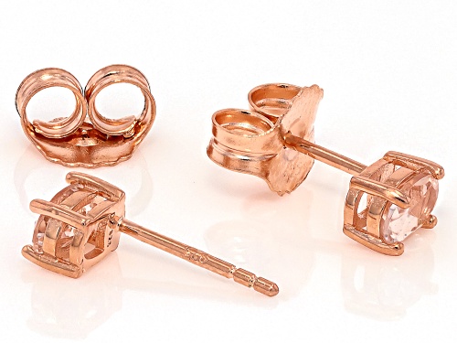 0.64ctw Peach Morganite 18k Rose Gold Over Sterling Silver Earrings