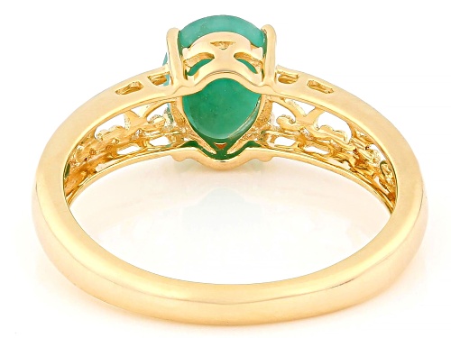 1.13ct Emerald 18k Yellow Gold Over Sterling Silver Ring - Size 8